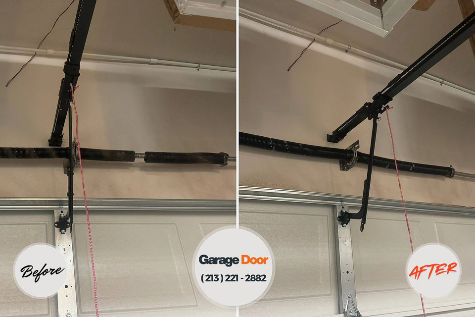 Before and after: garage door repair Frisco, PA